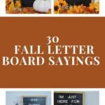 Four images of letterboard for fall.